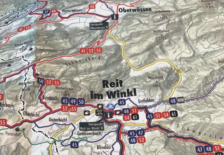 MTB-Karte Genuss-Radltouren Chiemgauer Alpen Ost und West